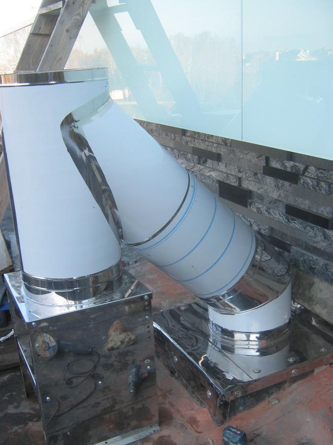 Монтаж дымохода на крыше