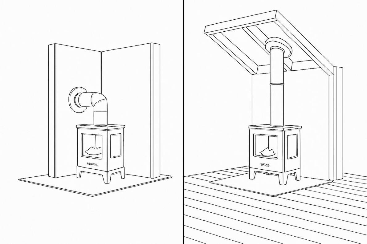 В чем разница между настенным и островным дымоходом?